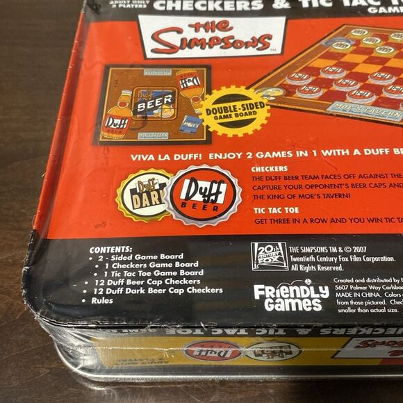 New The Simpson Checkers & Tic Tac Toe Game Set - Picture 3 of 5